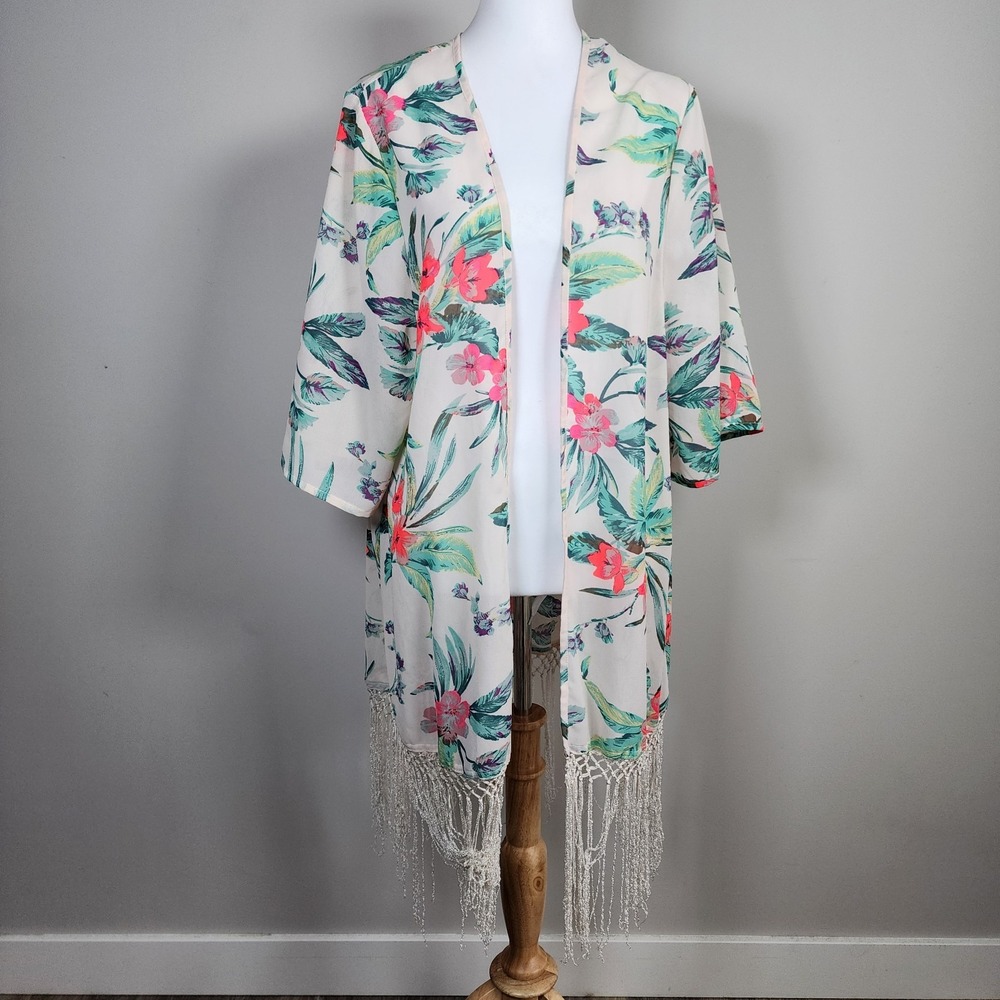 Accessorize Tropical Robe Kimono Nightwear Beach Cruise Coverup Gown Y2K Medium‎